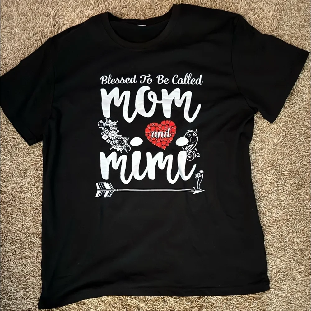 Black Graphic Tee with slogan Size Large - Picture 5 of 6